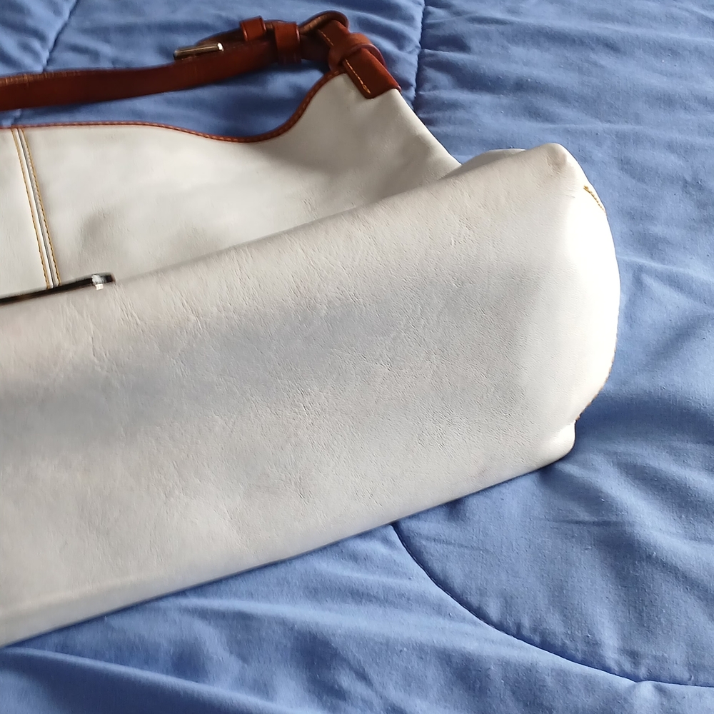 Dooney And Burke White and Tan Leather Shoulder Bag - Picture 8 of 8